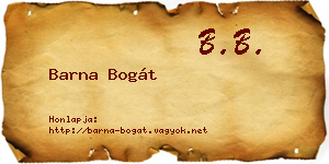 Barna Bogát névjegykártya
